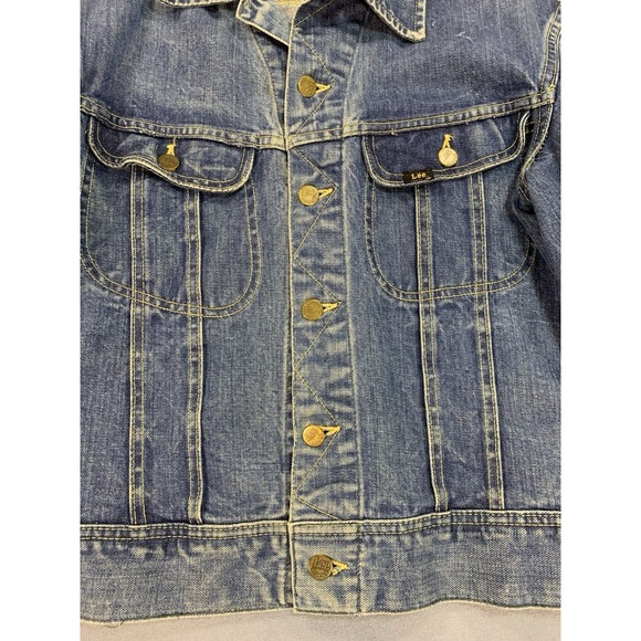 VTG 60's Lee 101-J SANFORIZED UNION MADE Denim Jacket Light Wash 40 R - Picture 3 of 12